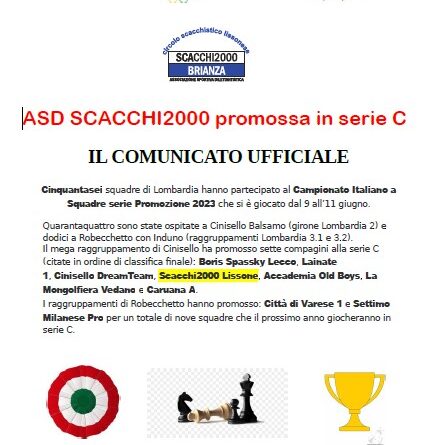 ASD SCACCHI2000 PROMOSSA IN SERIE C